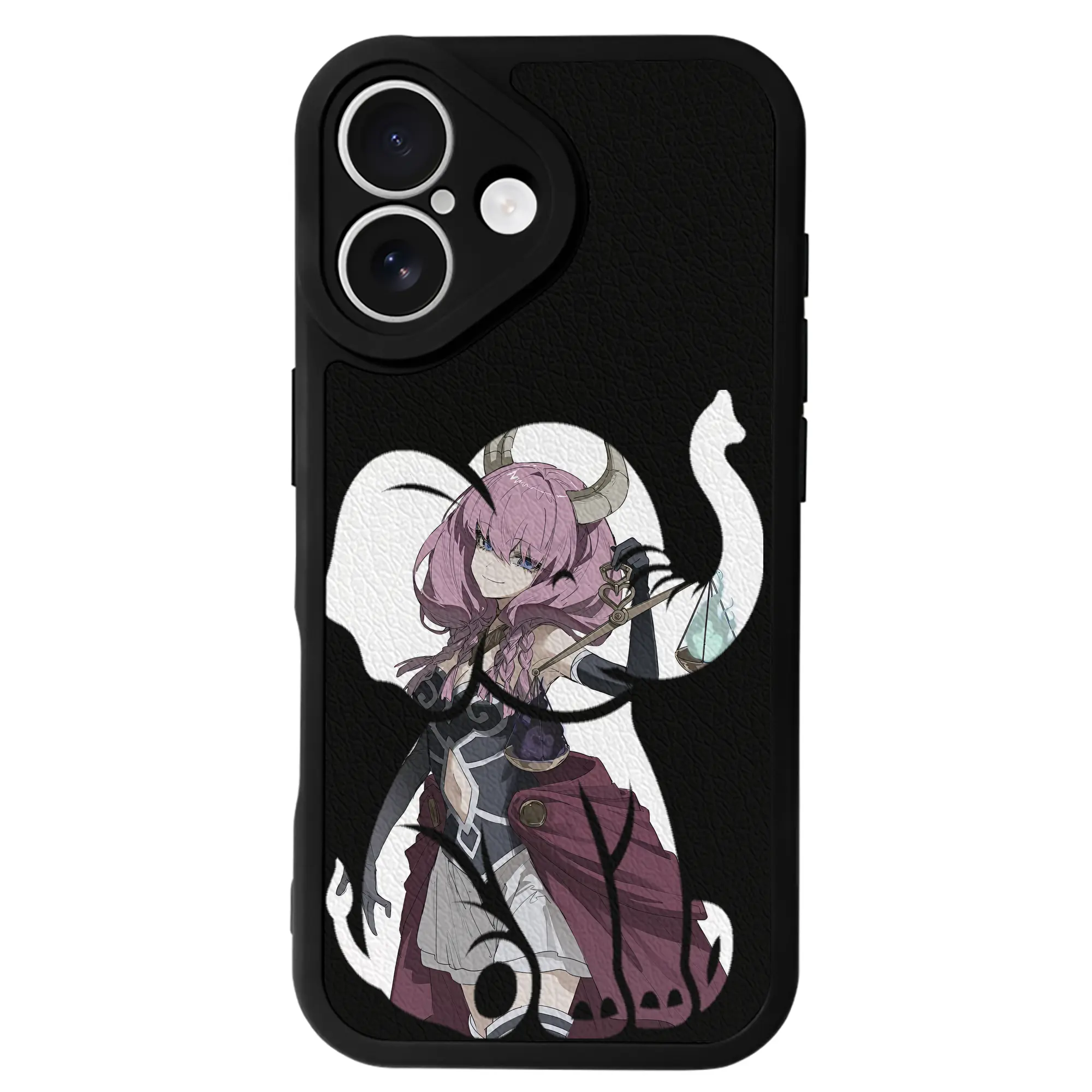 葬送のフリーレン（Frieren） グッズ,アウラ（Aura） - IPhone 16シリーズ対応 ・ シリコンスマホケース ・ レザー調 ・ 高精度フィット ・ 耐衝撃 ・ ワイヤレス充電対応 ・ 精密カット